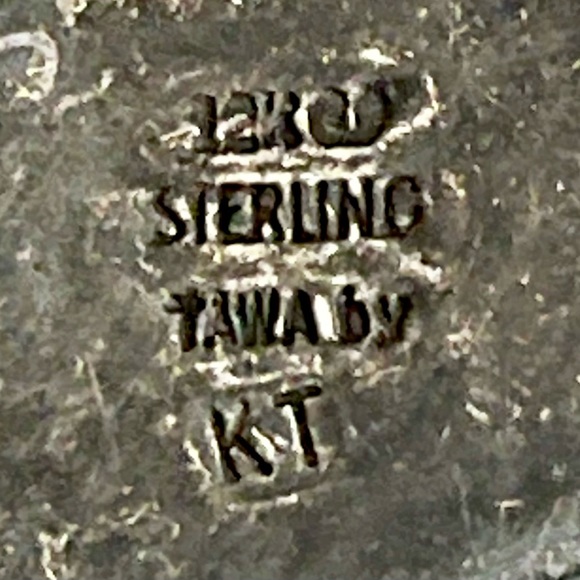 Signed - Kee Tsosie, Navajo. Vintage Sterling, 12K GF Turquoise Slave Cuff /Ring - Picture 6 of 8